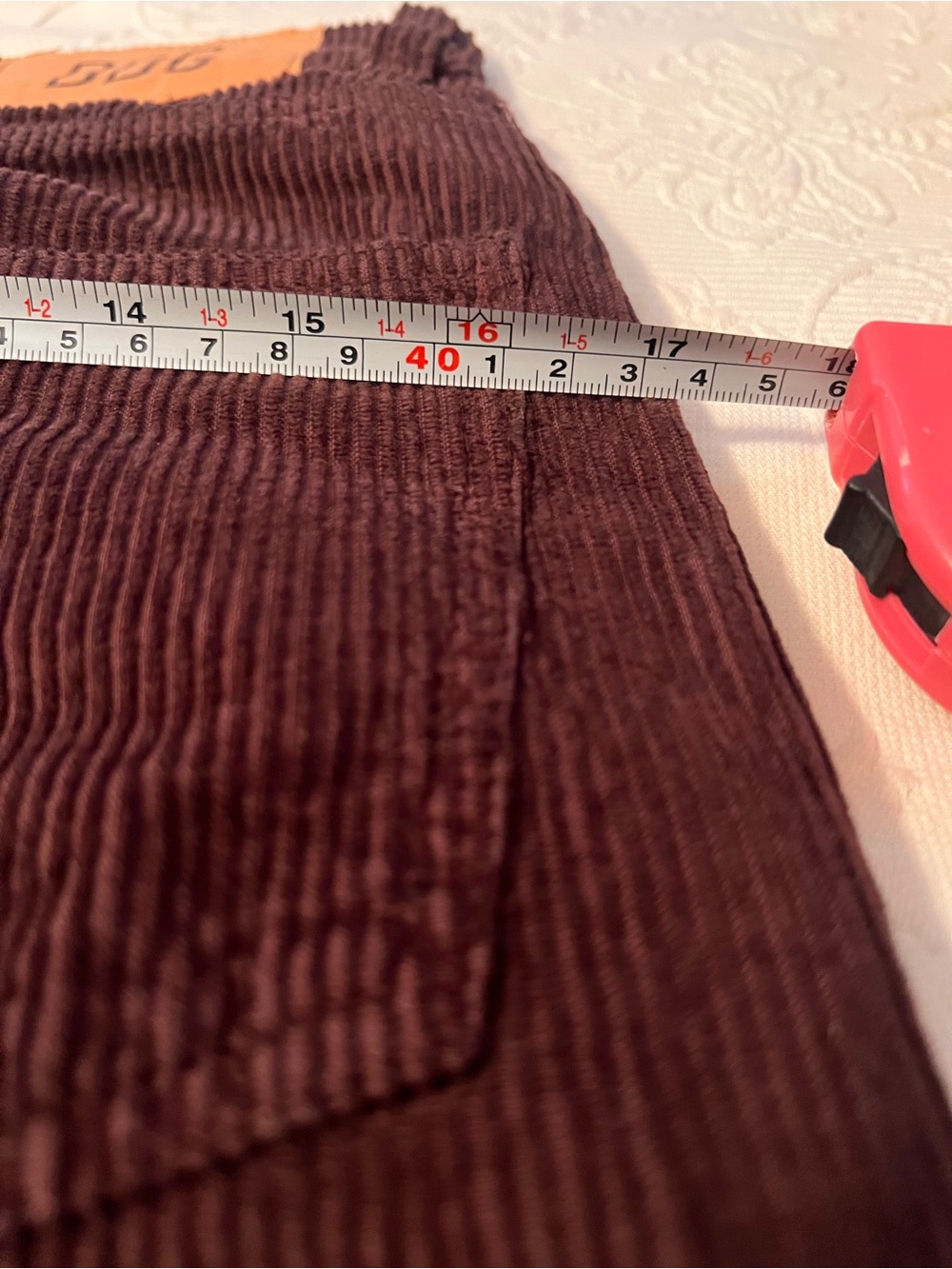 BDG Wide Leg Corduroy Pants in Deep Burgundy/Brown - Picture 9 of 9